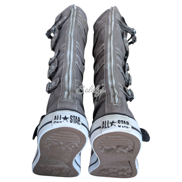 Converse 2012 XXHI 7 Multi Strap Grey Buckle Knee High Sneaker Boot M9 W11 RARE - Picture 12 of 15
